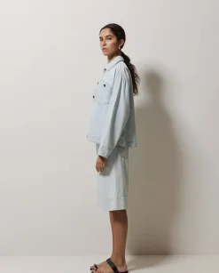 Bermudas denim azul índigo