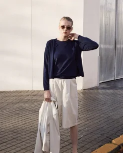 Bermudas tejido gabardina blanco roto