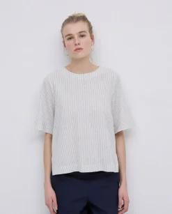 Blusa abrochado espalda crudo