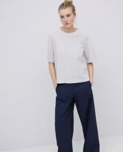 Blusa abrochado espalda crudo