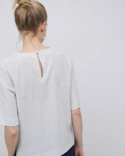 Blusa abrochado espalda crudo