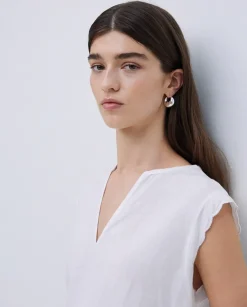 Blusa bimateria ondas blanco