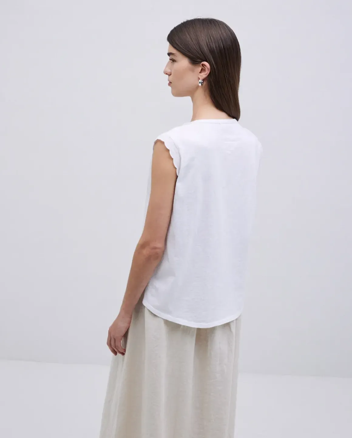Blusa bimateria ondas blanco