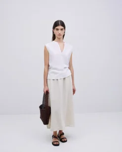 Blusa bimateria ondas blanco