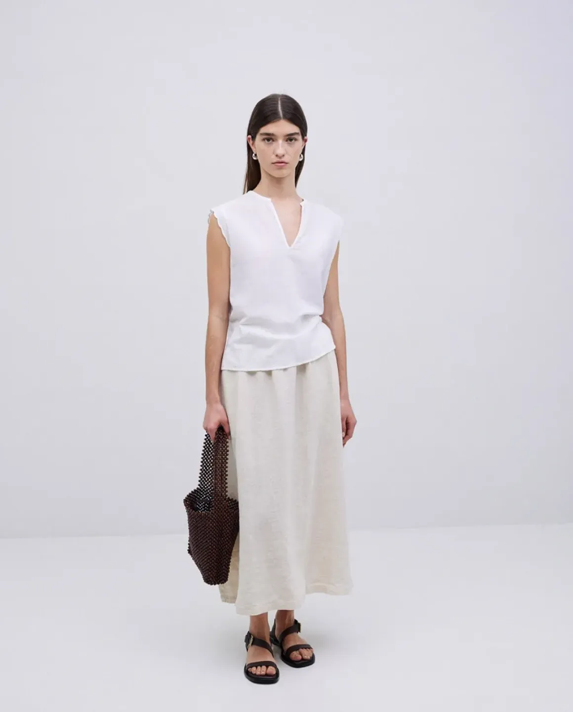 Blusa bimateria ondas blanco