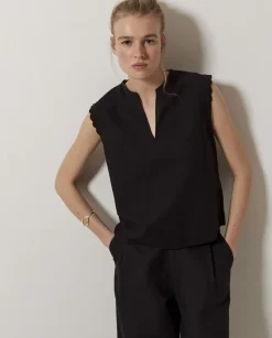 Blusa bimateria ondas negro
