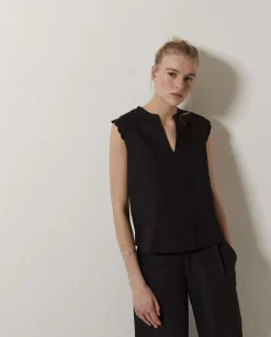 Blusa bimateria ondas negro