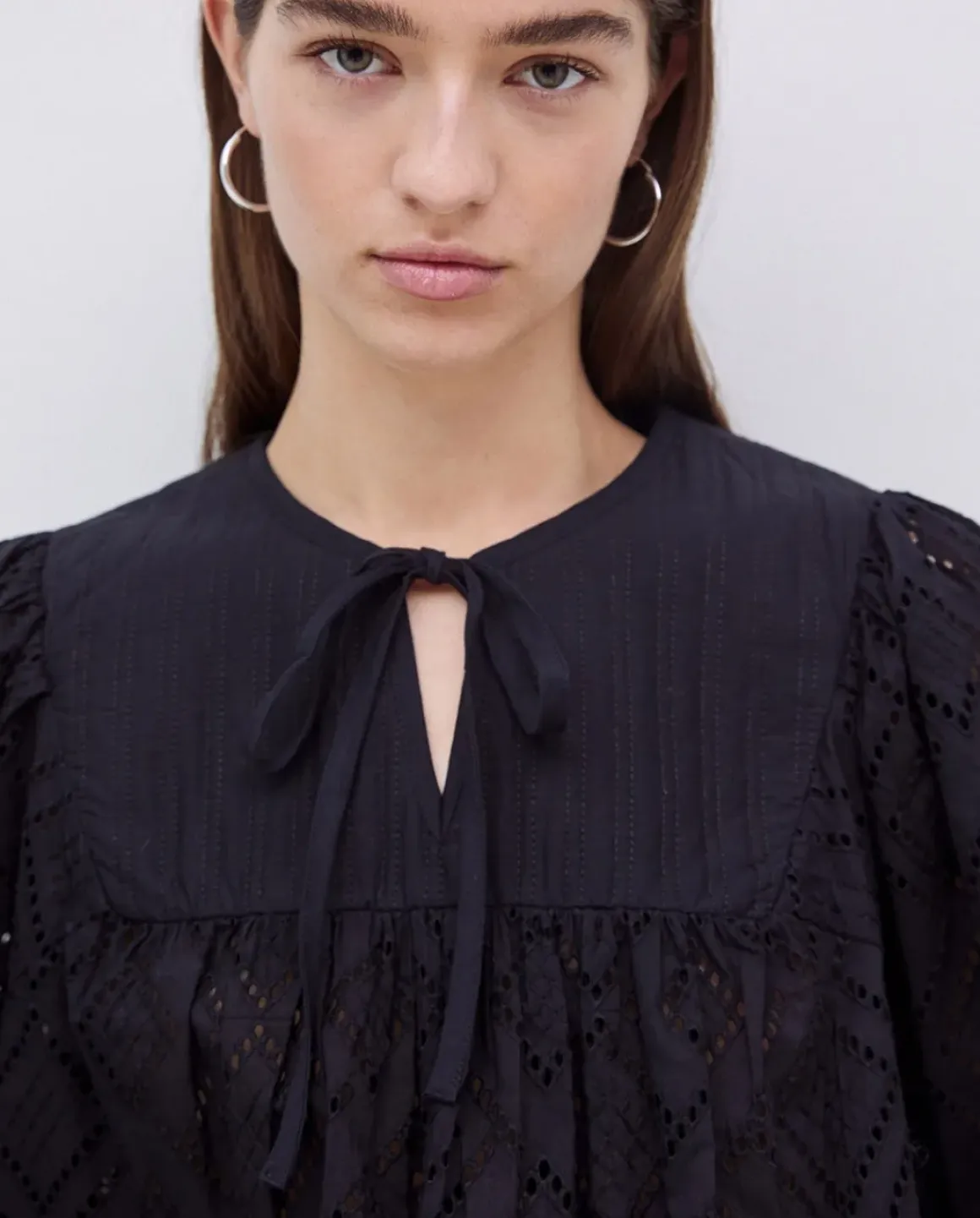 Blusa canesú acolchado negro