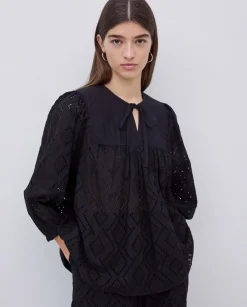 Blusa canesú acolchado negro