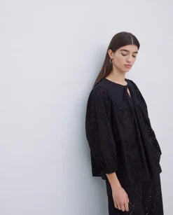 Blusa canesú acolchado negro