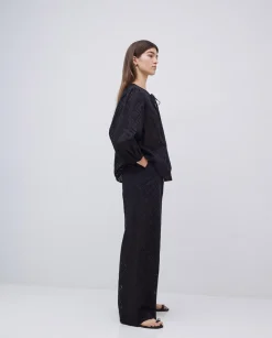 Blusa canesú acolchado negro