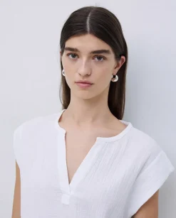 Blusa doble gasa algodón blanco