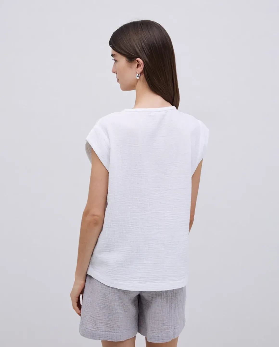 Blusa doble gasa algodón blanco