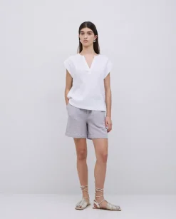 Blusa doble gasa algodón blanco
