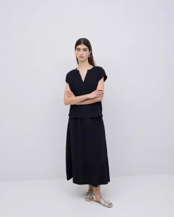 Blusa doble gasa algodón negro