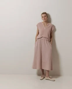 Blusa doble gasa algodón rosa pálido