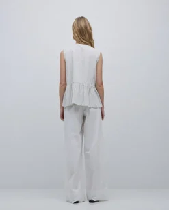 Blusa lazos sin mangas crudo