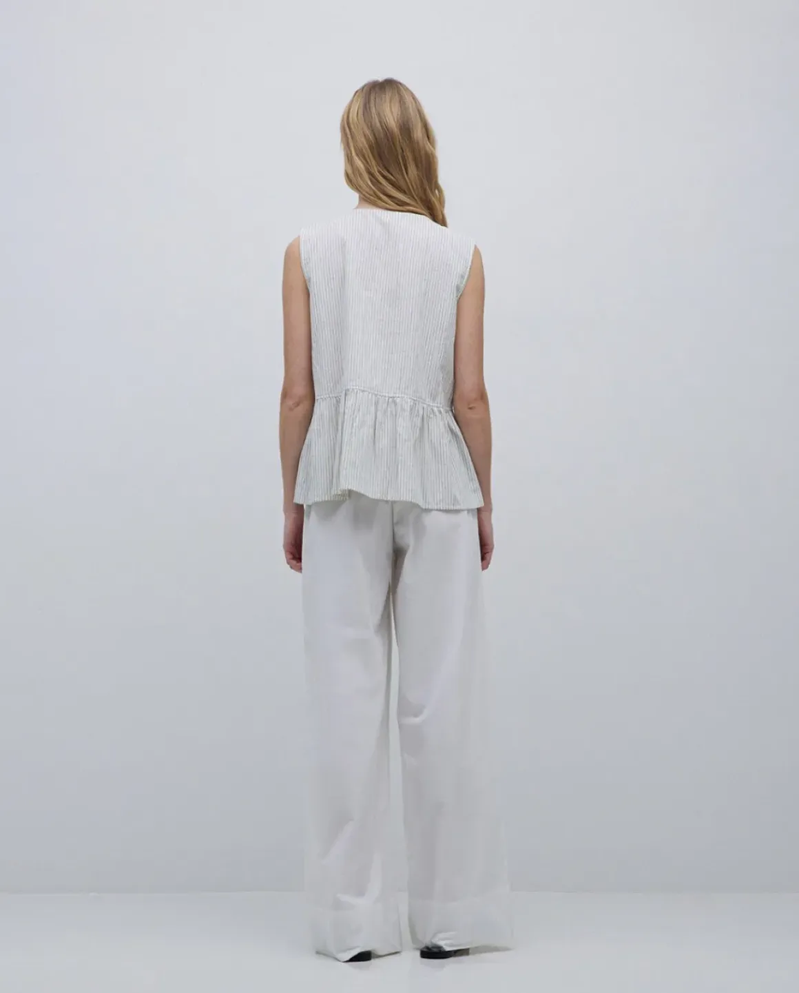 Blusa lazos sin mangas crudo