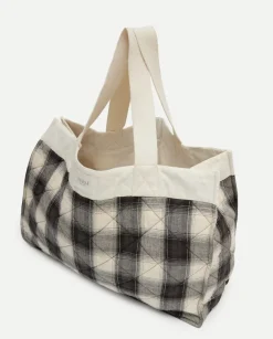 Bolsa cuadros acolchada negro