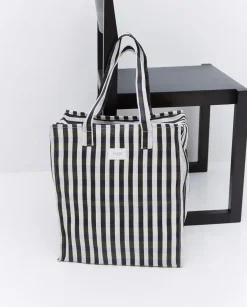 Bolsa tote cuadros negro