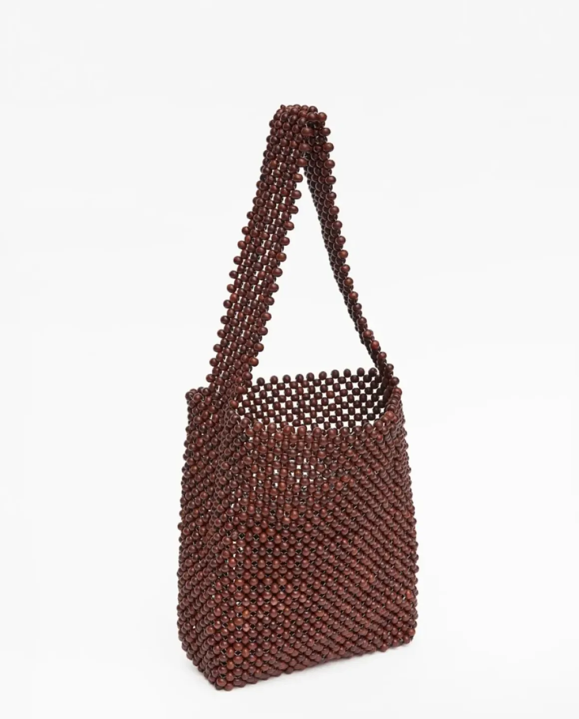 Bolso abalorios madera chocolate