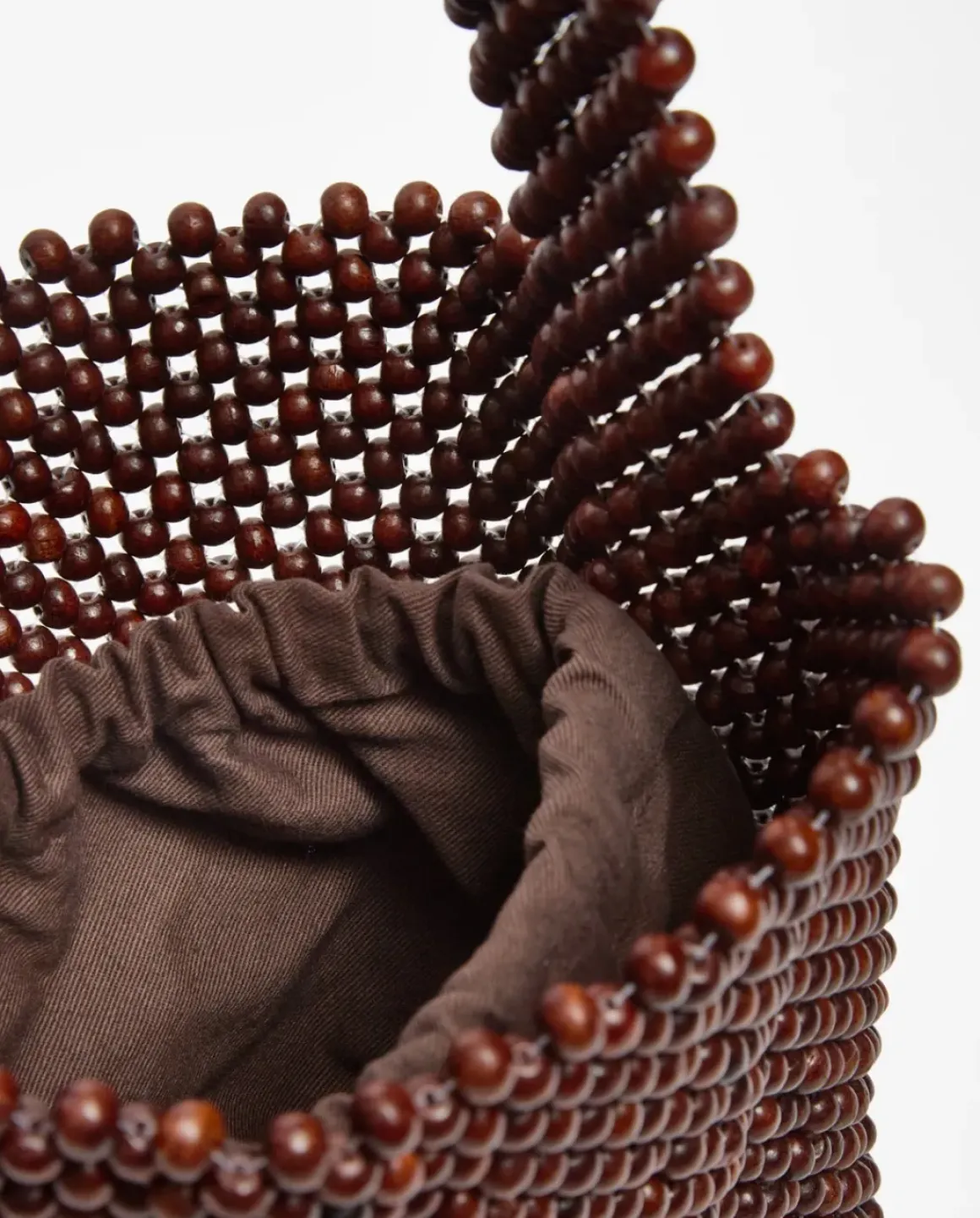 Bolso abalorios madera chocolate