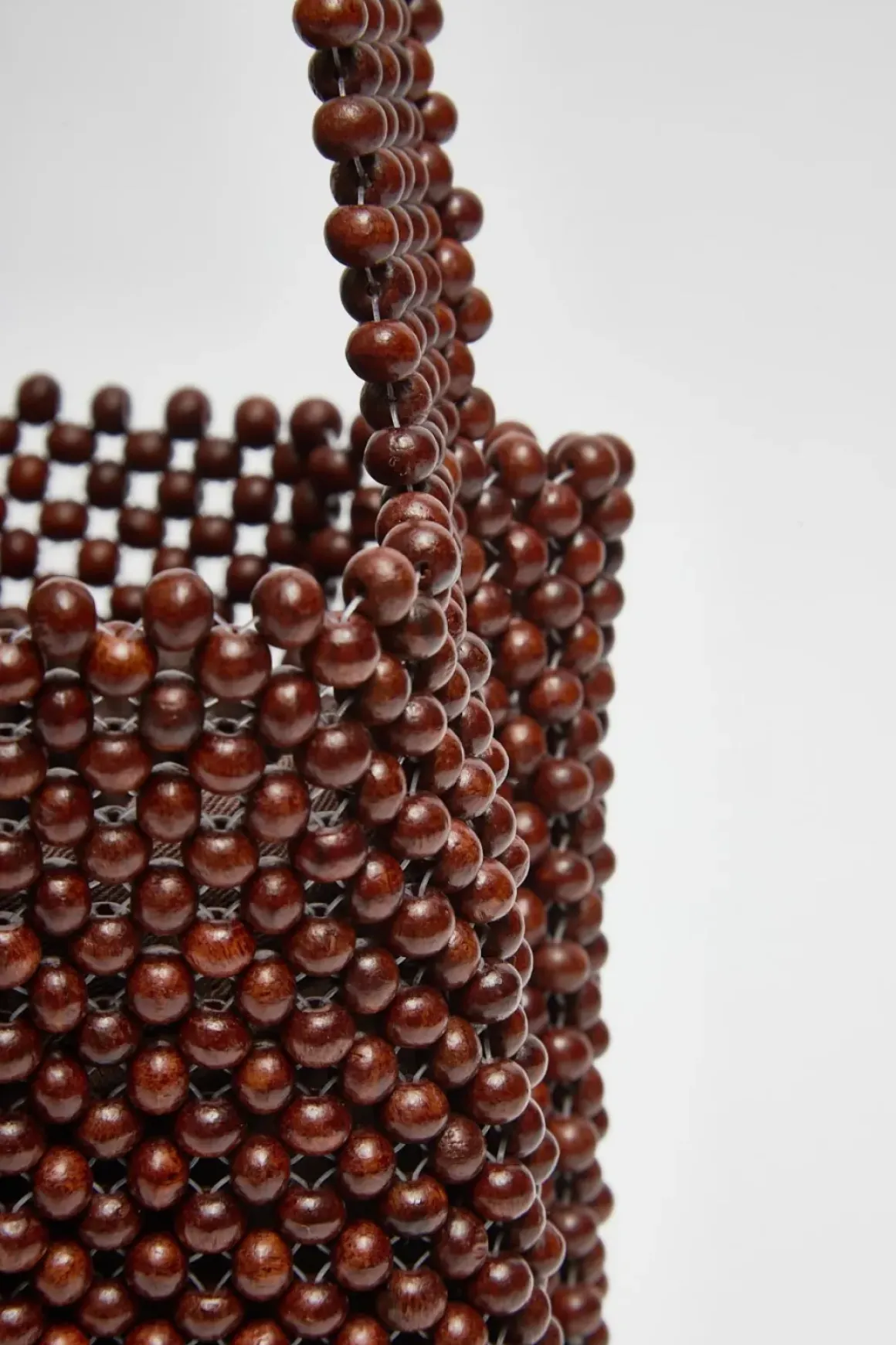 Bolso abalorios madera chocolate