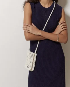 Bolso handmade de crochet crudo