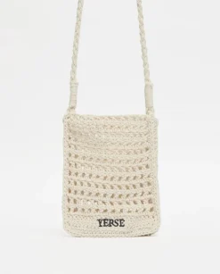 Bolso handmade de crochet crudo