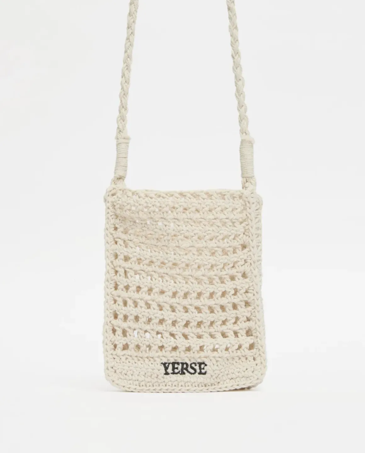 Bolso handmade de crochet crudo
