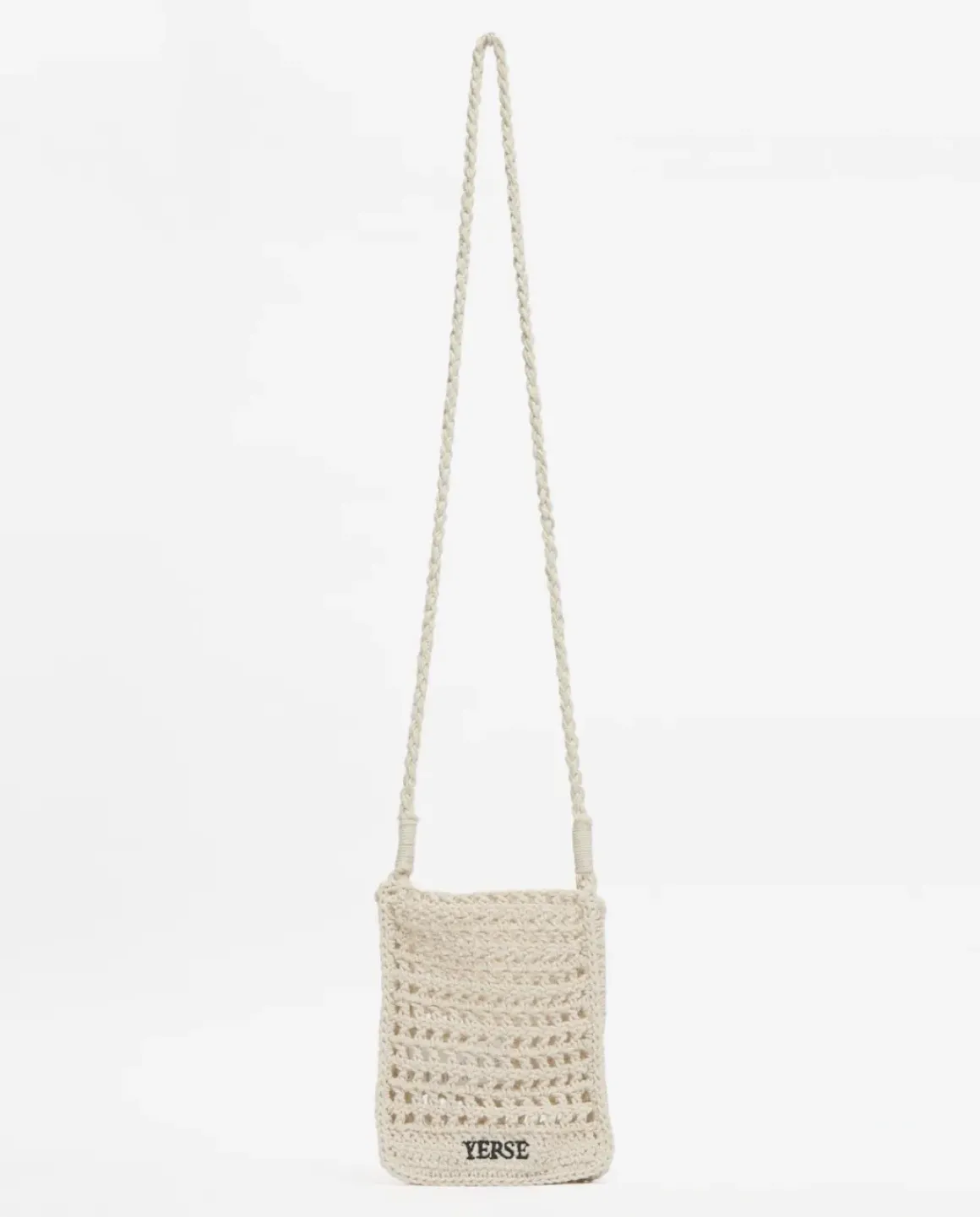 Bolso handmade de crochet crudo