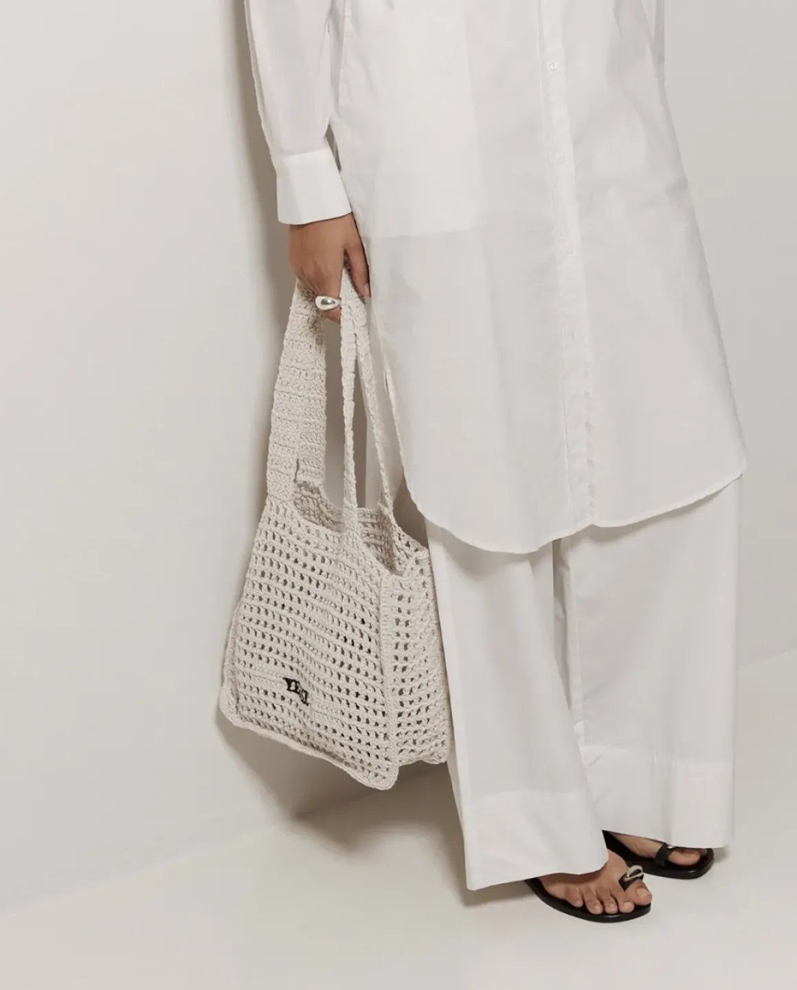 Bolso handmade macramé crudo