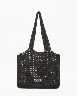 Bolso handmade macramé negro