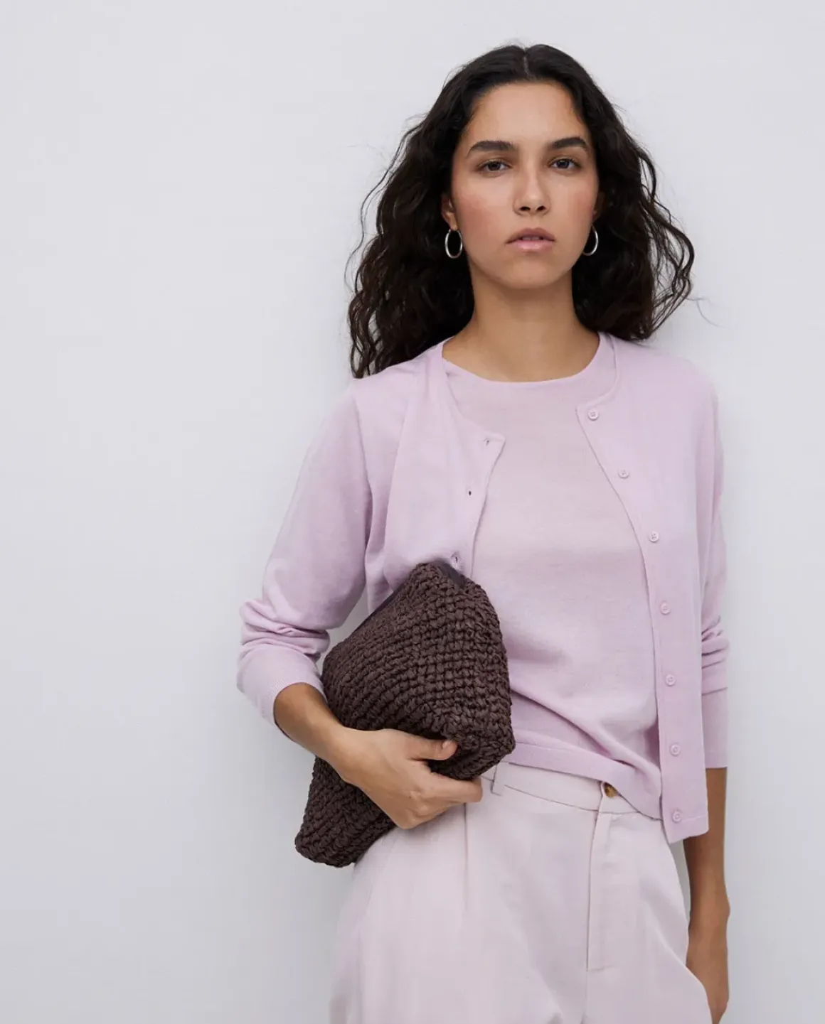 Bolso handmade rafia y piel chocolate