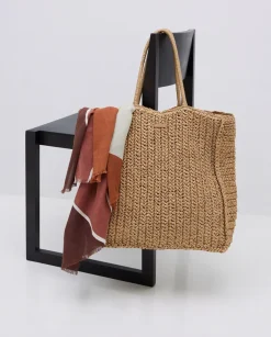 Bolso shopper cremallera natural