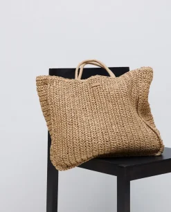 Bolso shopper cremallera natural