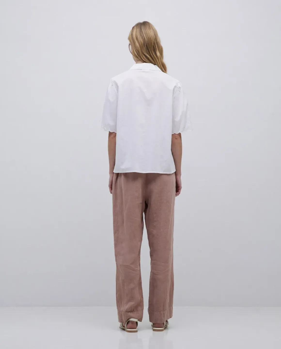 Camisa algodón bordados blanco
