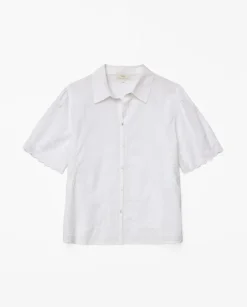 Camisa algodón bordados blanco