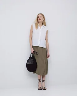 Camisa bimateria voile blanco
