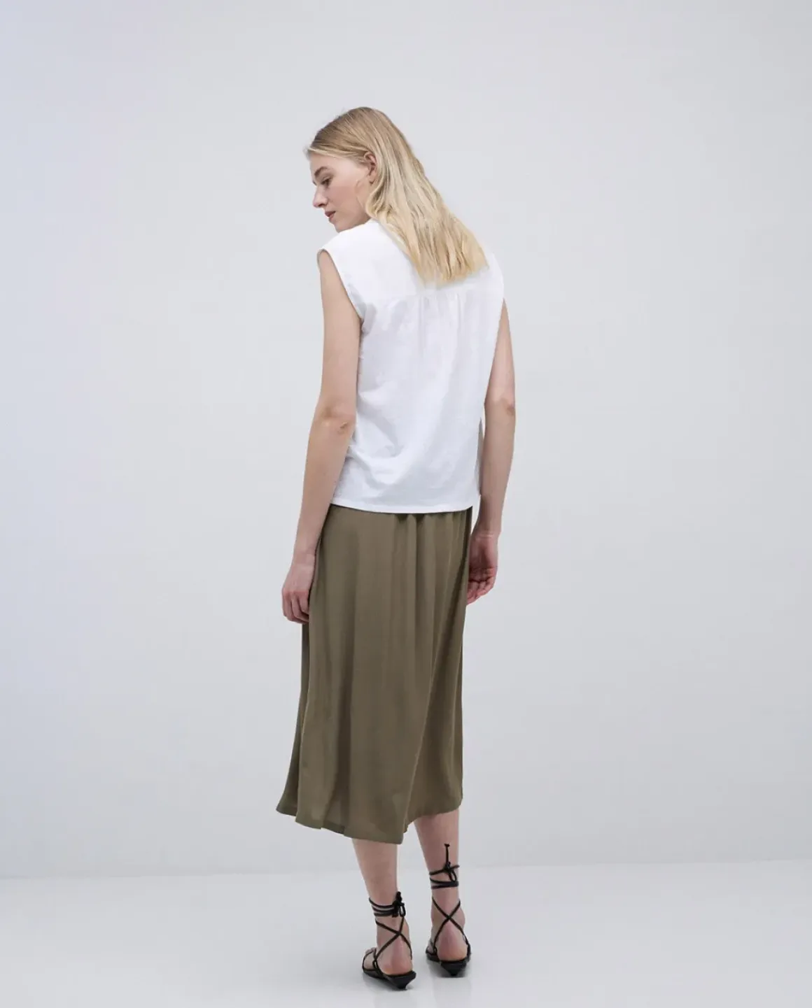 Camisa bimateria voile blanco