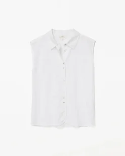 Camisa bimateria voile blanco
