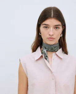 Camisa bimateria voile rosa pálido