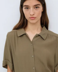 Camisa Ecovero manga corta caqui