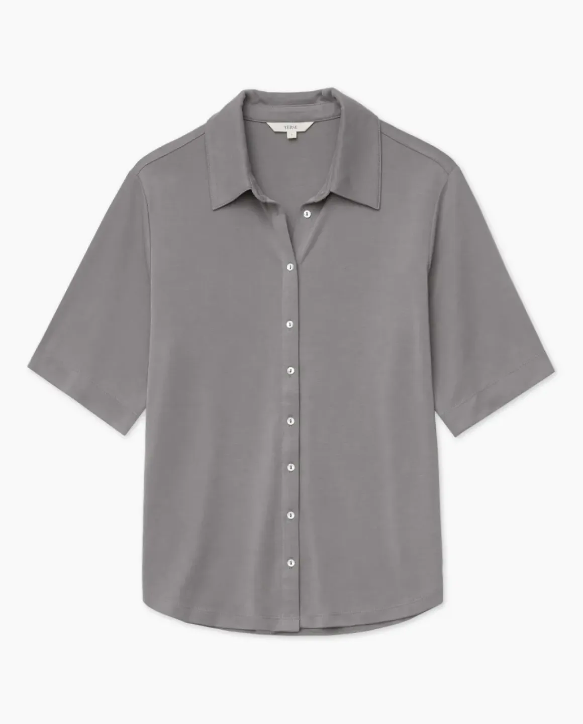 Camisa fluida manga corta gris