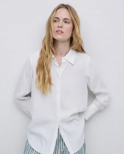 Camisa fluida viscosa blanco