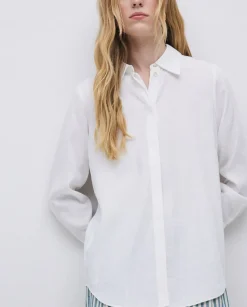 Camisa fluida viscosa blanco