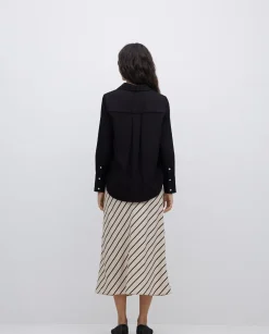 Camisa fluida viscosa negro