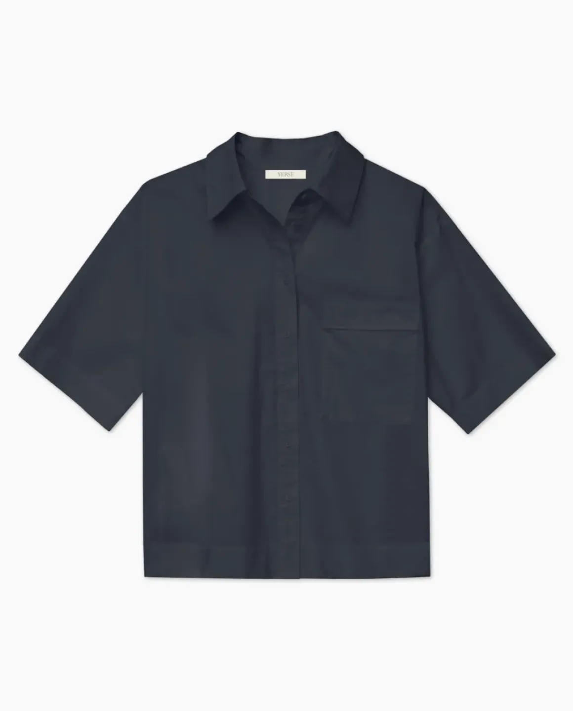 Camisa manga corta popelín azul oscuro
