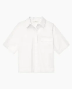 Camisa manga corta popelín blanco