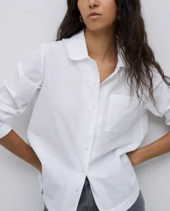 Camisa popelín algodón orgánico blanco